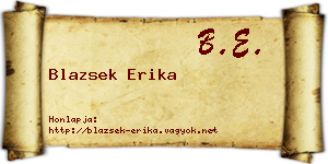 Blazsek Erika névjegykártya